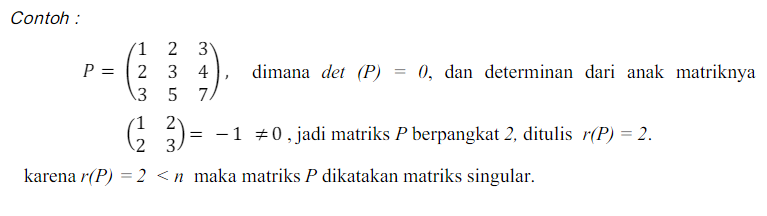 Matriks Singular dan Non-Singular (Contoh Soal)