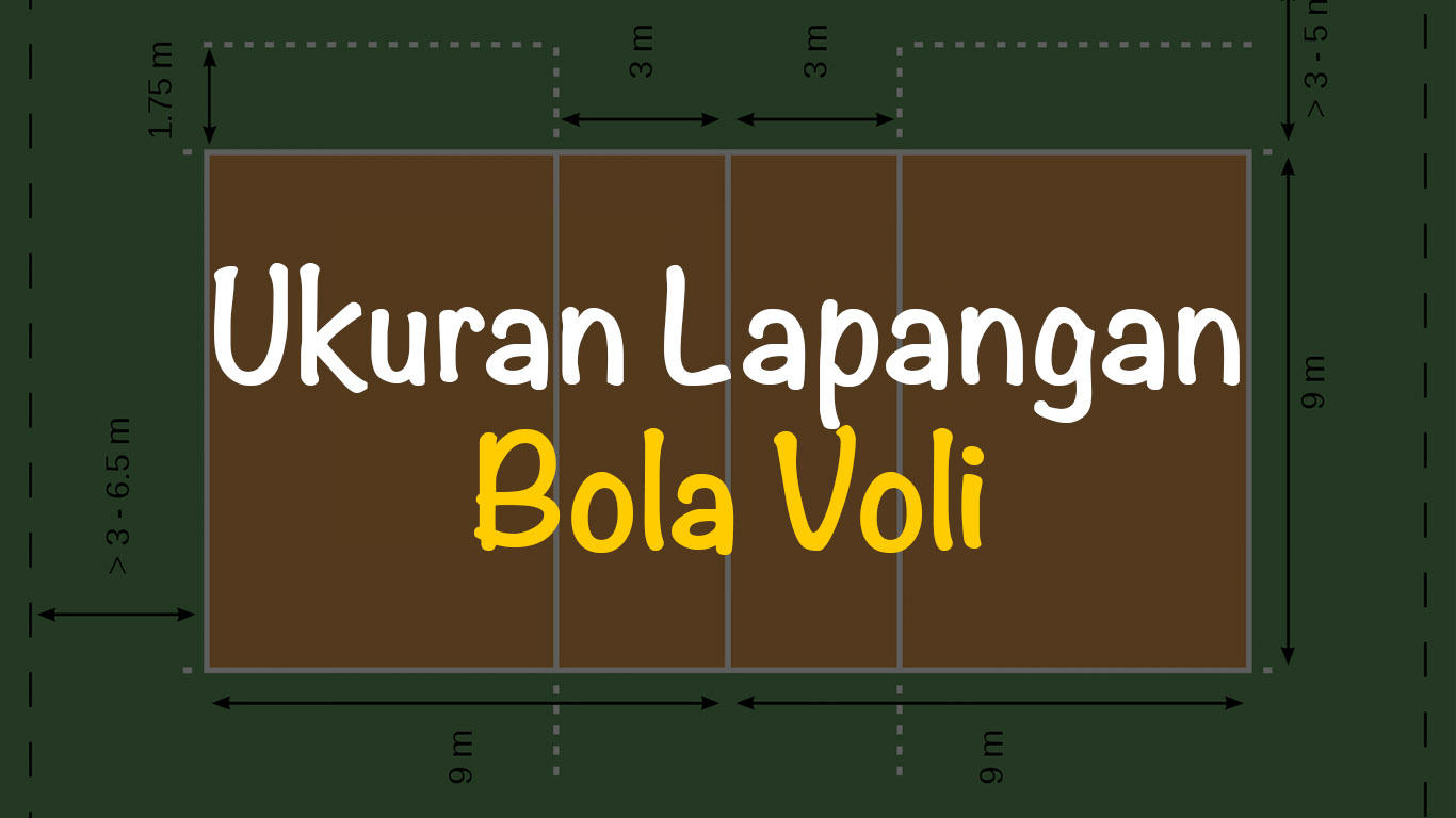 Gambar Lapangan Bola Voli dan Ukurannya